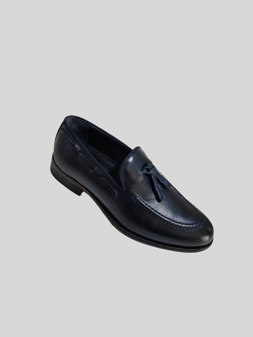 SORRENTINO Line - ELE MP Mocassino con nappine Pelle Blu