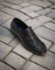 Fratelli RENNELLA 1935 - 8075 Mocassino pelle arricciata capra nero