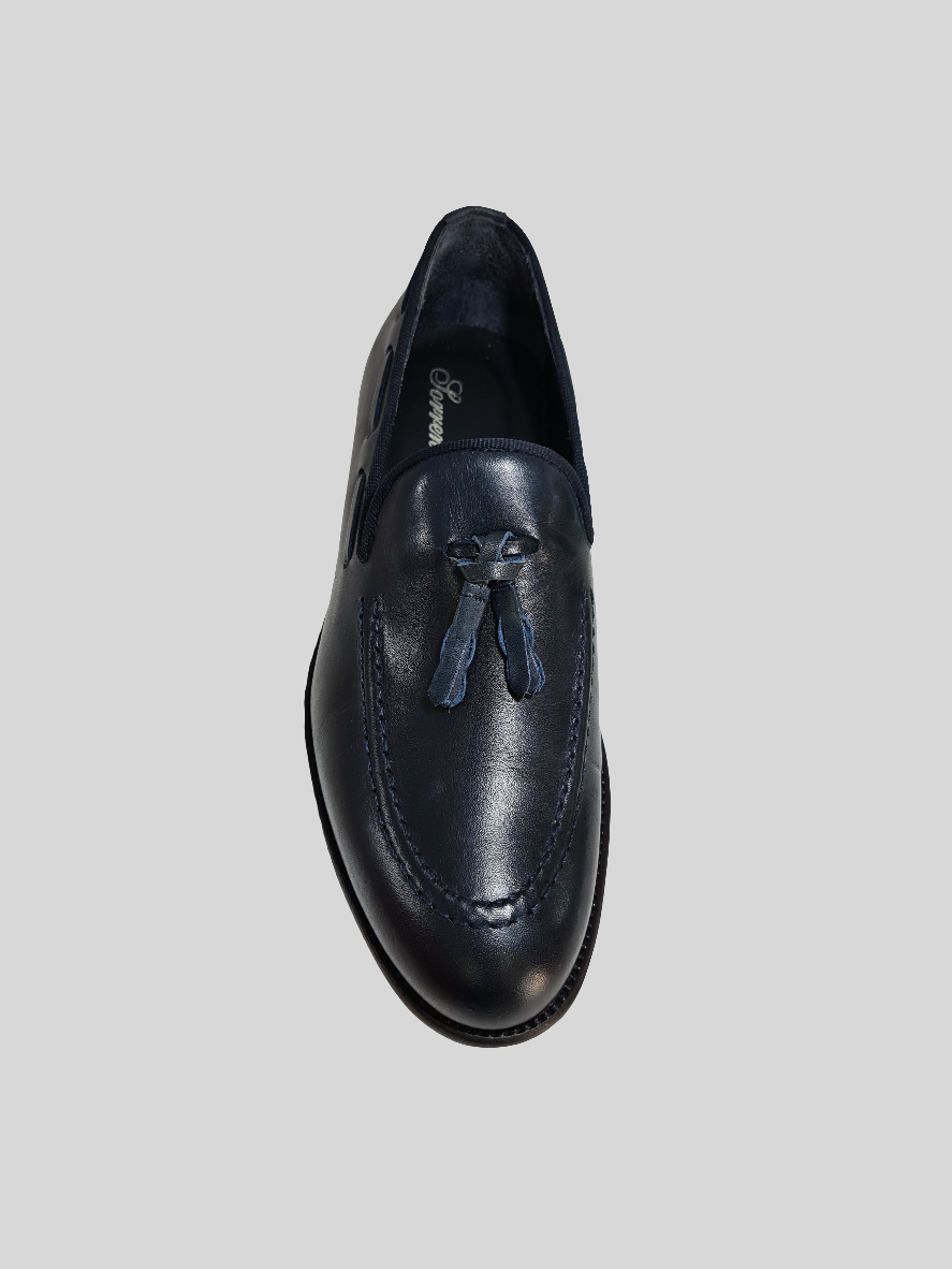 SORRENTINO Line - ELE MP Mocassino con nappine Pelle Blu