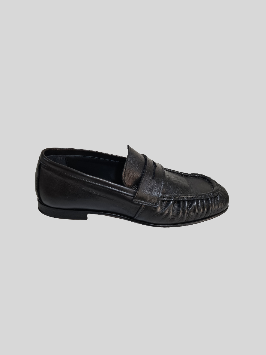Fratelli RENNELLA 1935 - 8075 Mocassino pelle arricciata capra nero