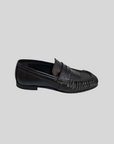 Fratelli RENNELLA 1935 - 8075 Mocassino pelle arricciata capra nero