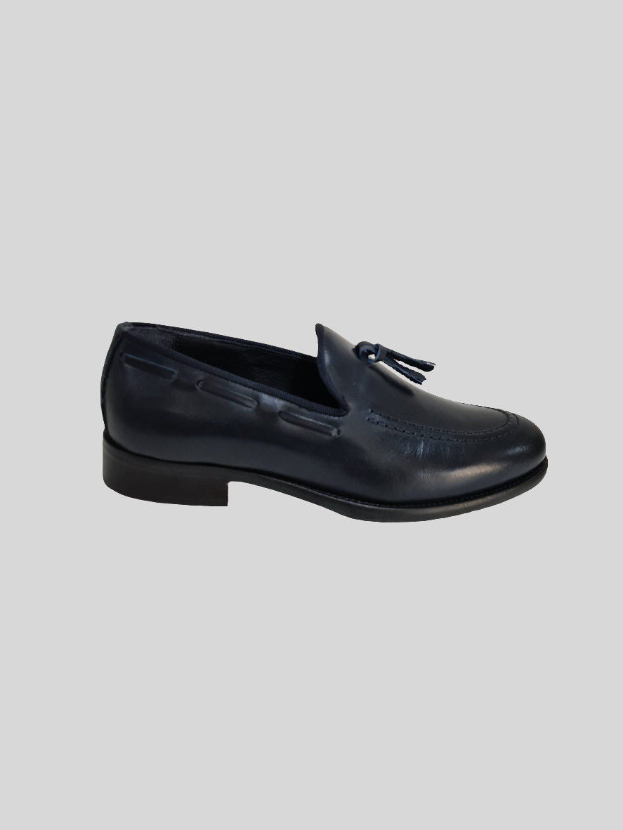 SORRENTINO Line - ELE MP Mocassino con nappine Pelle Blu