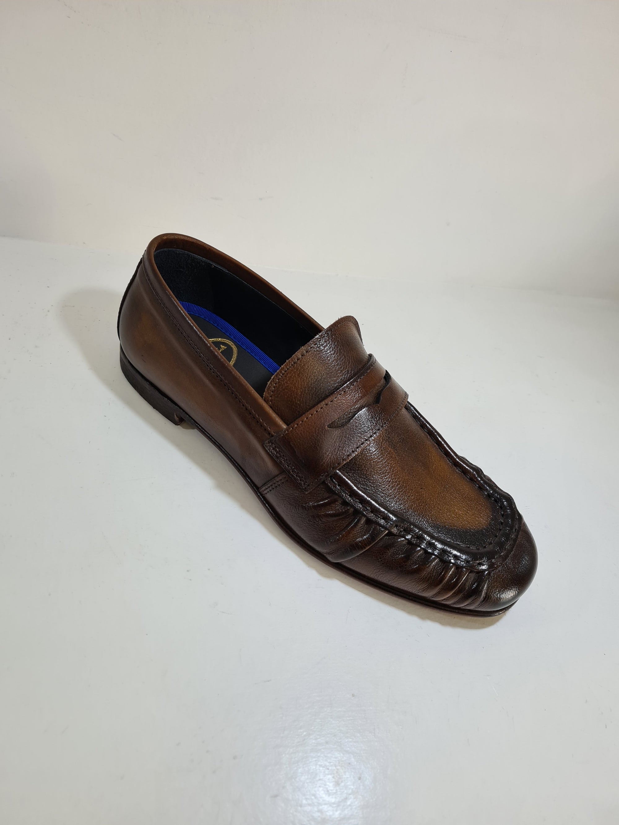 Fratelli RENNELLA 1935 - 8075 Mocassino pelle arricciata capra cuoio