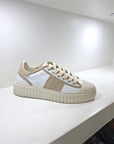 BRIAN MILLS - 585A Pelle Bianco/Camoscio Tortora