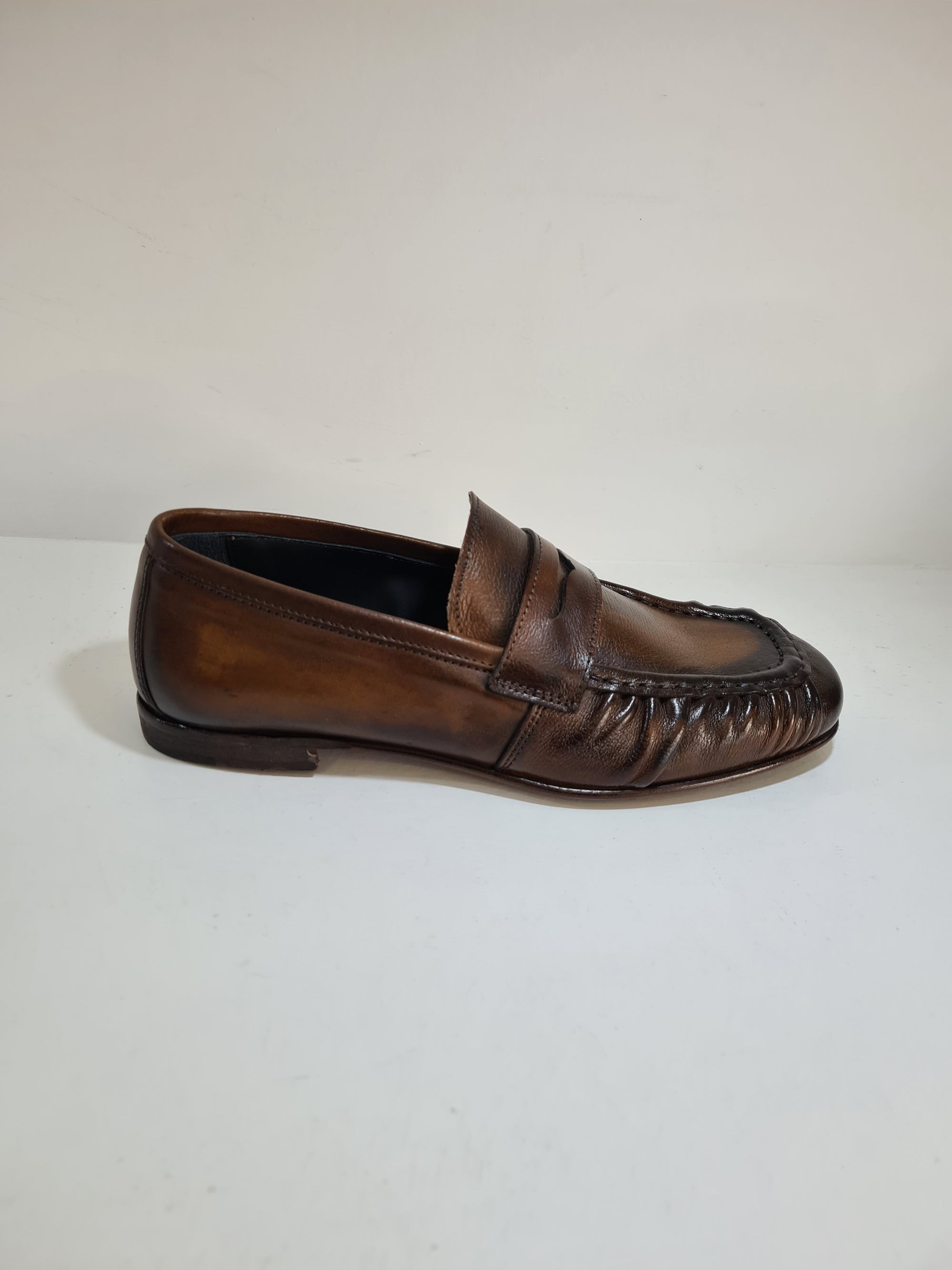 Fratelli RENNELLA 1935 - 8075 Mocassino pelle arricciata capra cuoio