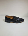 FERRINO Milano - A115 Fibbia e Frangia Pelle Stampato Nero