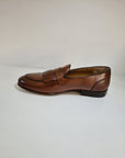 FERRINO Milano - Slippers con fibbia e frangia Pelle Cuoio