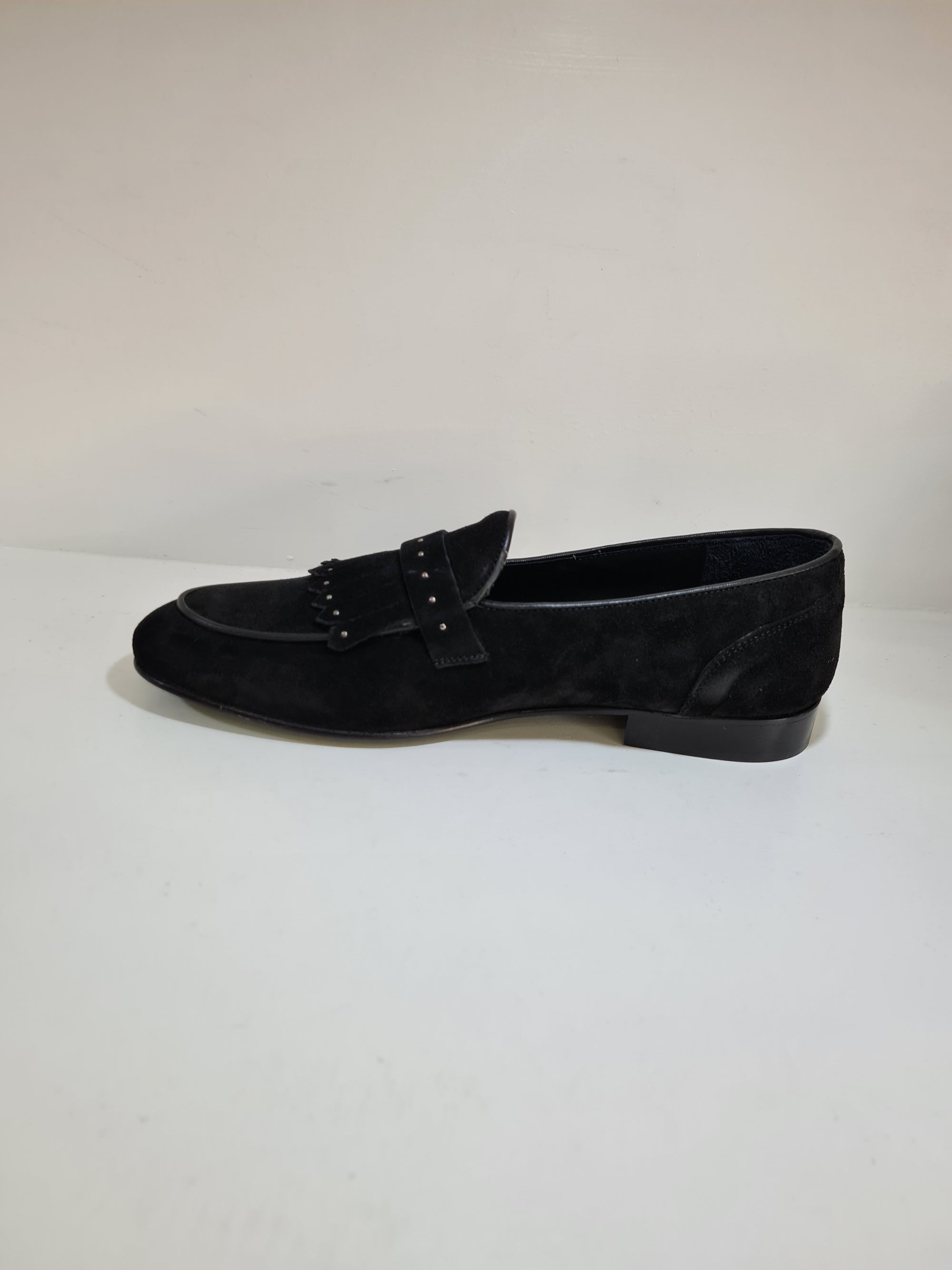 FERRINO Milano - Slippers con borchie camoscio Nero