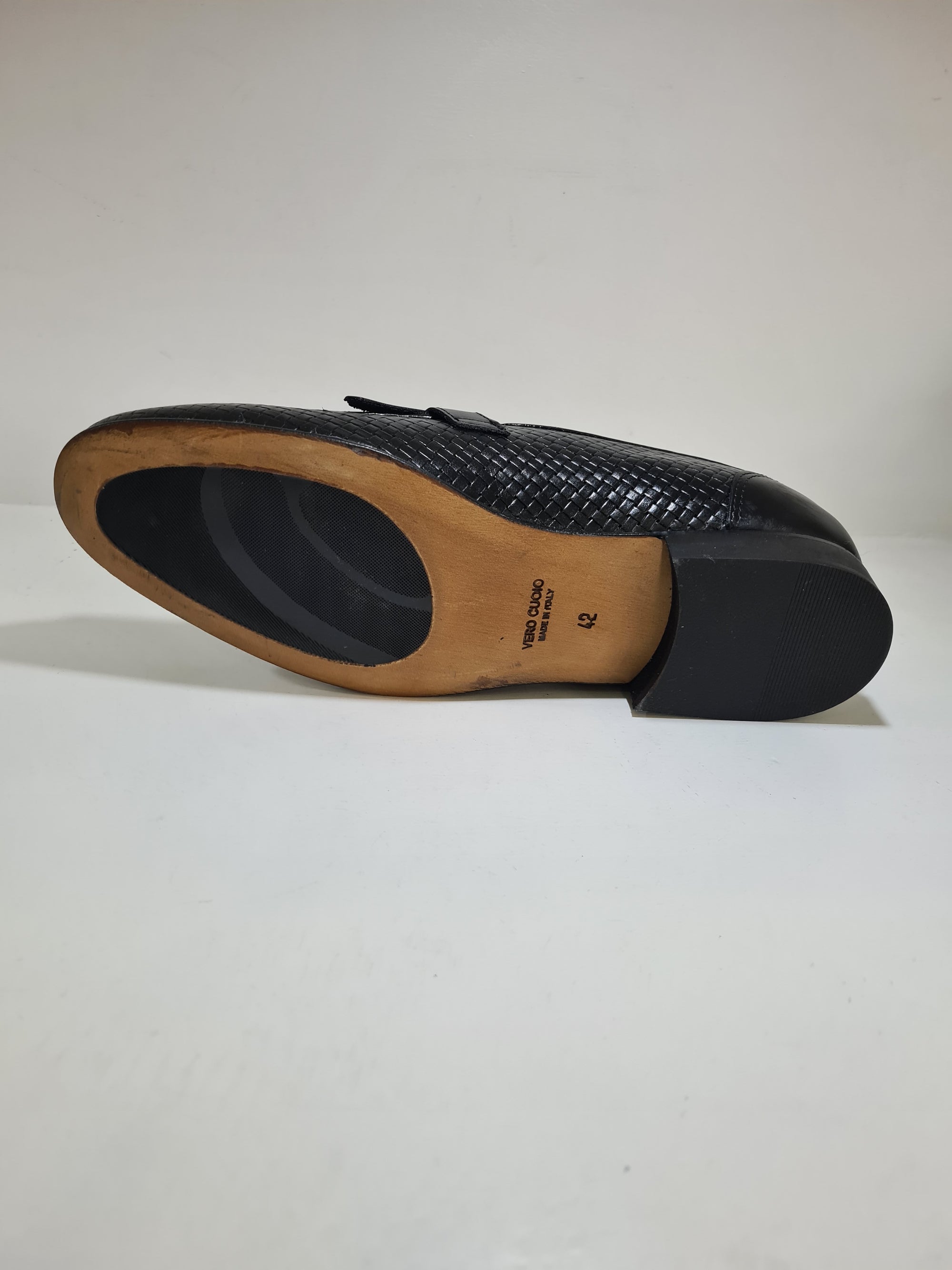 FERRINO Milano - A115 Fibbia e Frangia Pelle Stampato Nero