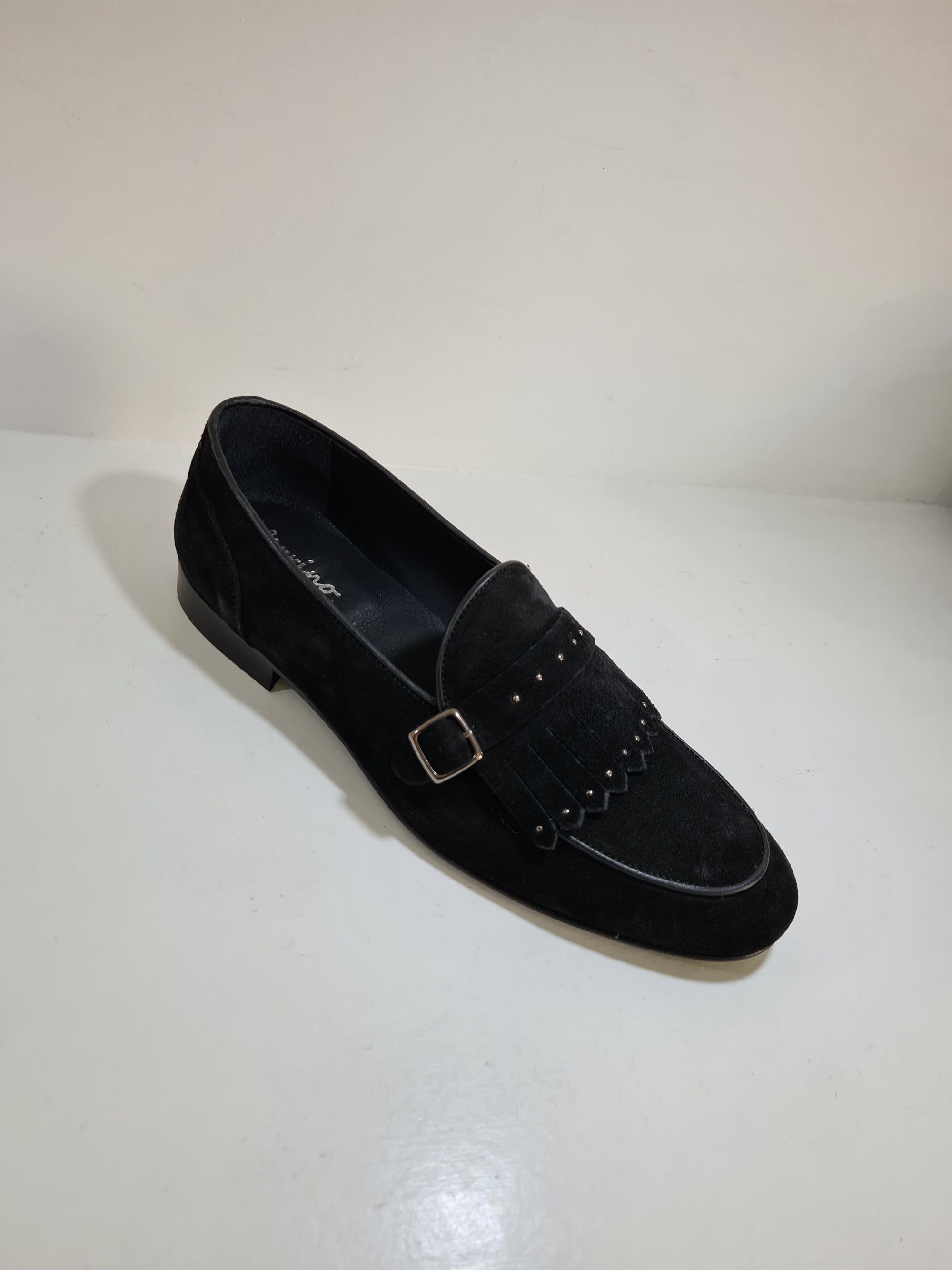 FERRINO Milano - Slippers con borchie camoscio Nero