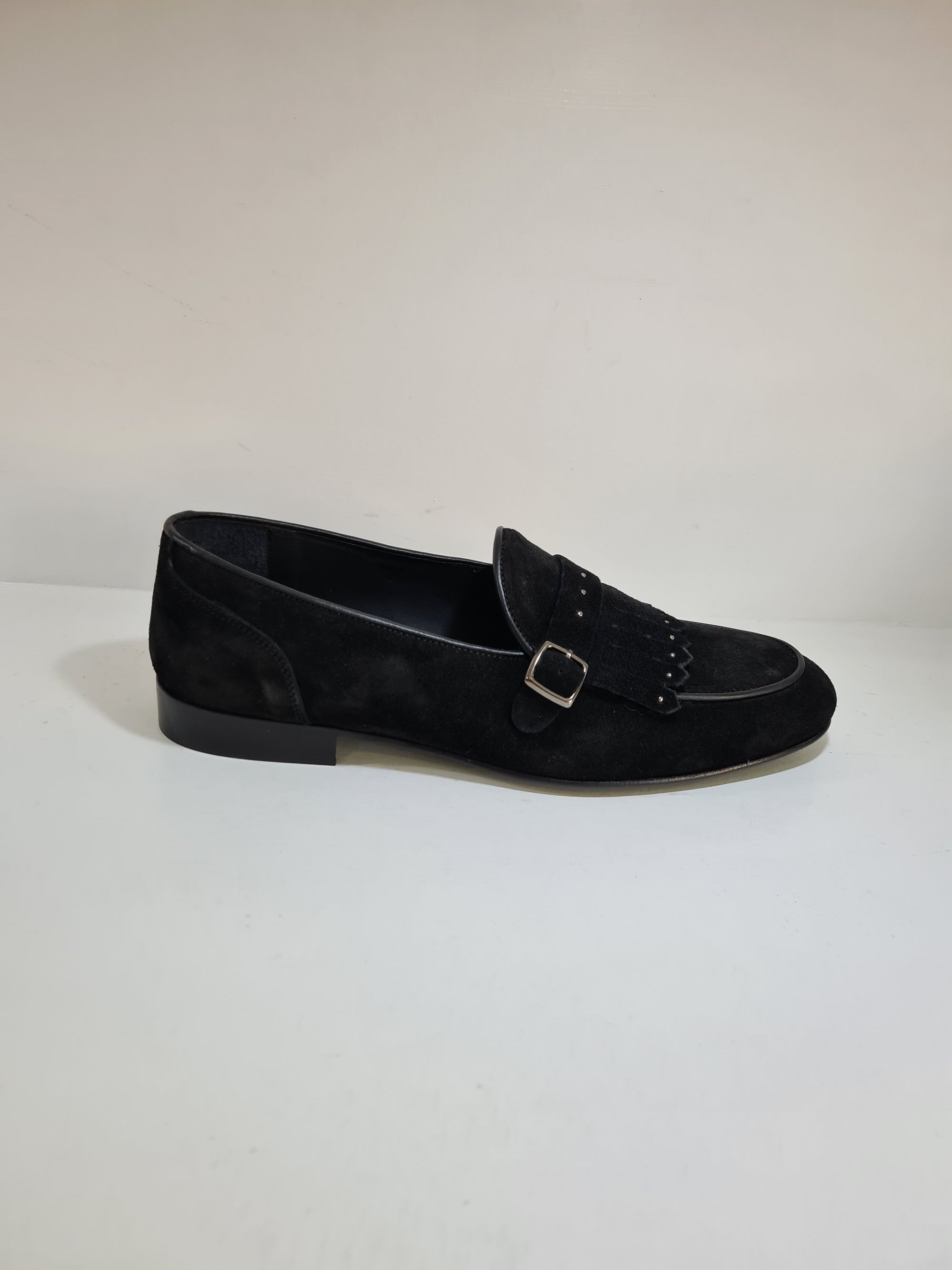 FERRINO Milano - Slippers con borchie camoscio Nero