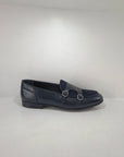 FERRINO Milano - A108 Doppia fibbia Pelle Blu / Camoscio Blu