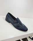 GASPARE GABRIELI - 027CU Pelle Blu Doppia Fibbia