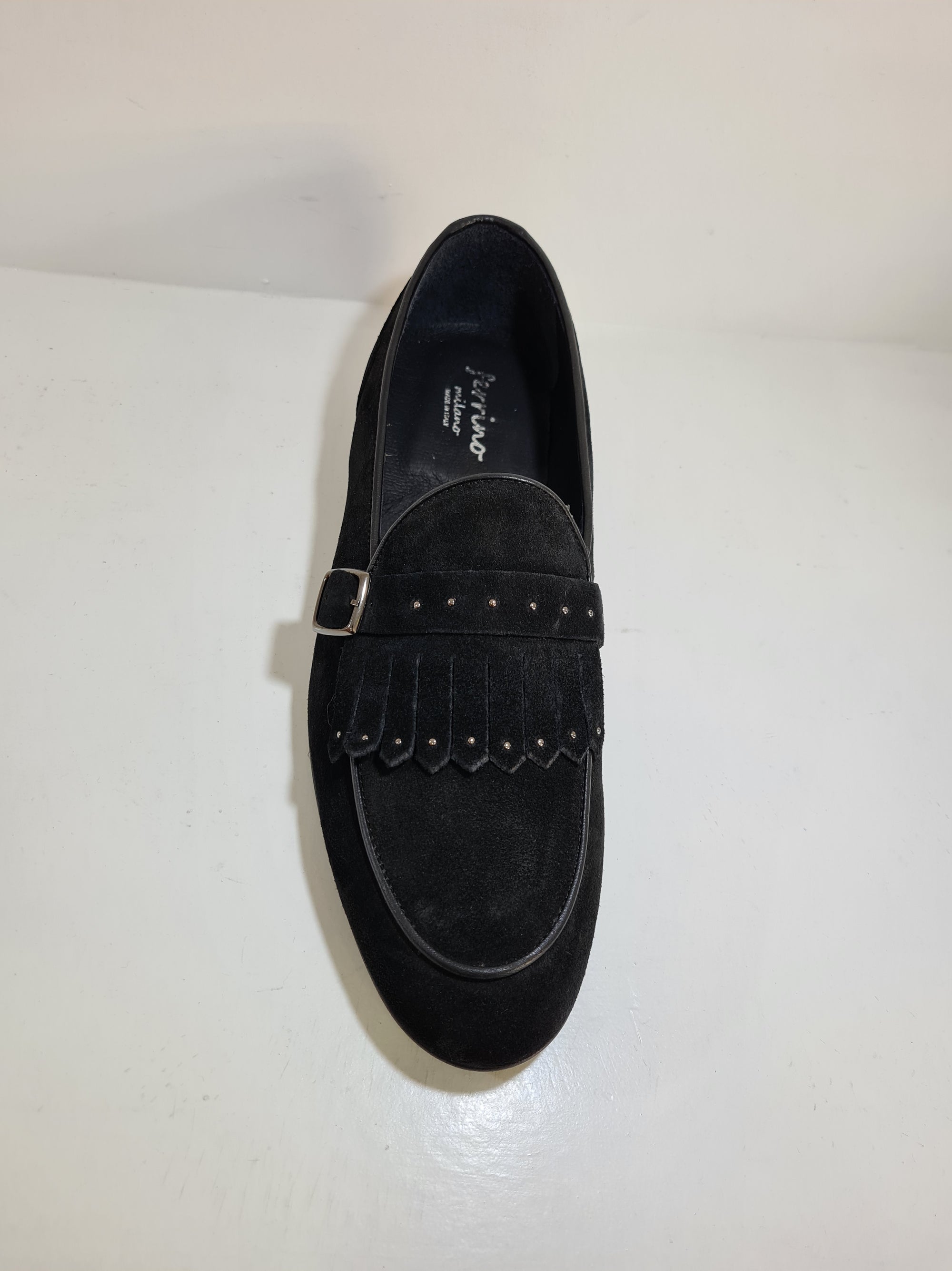 FERRINO Milano - Slippers con borchie camoscio Nero