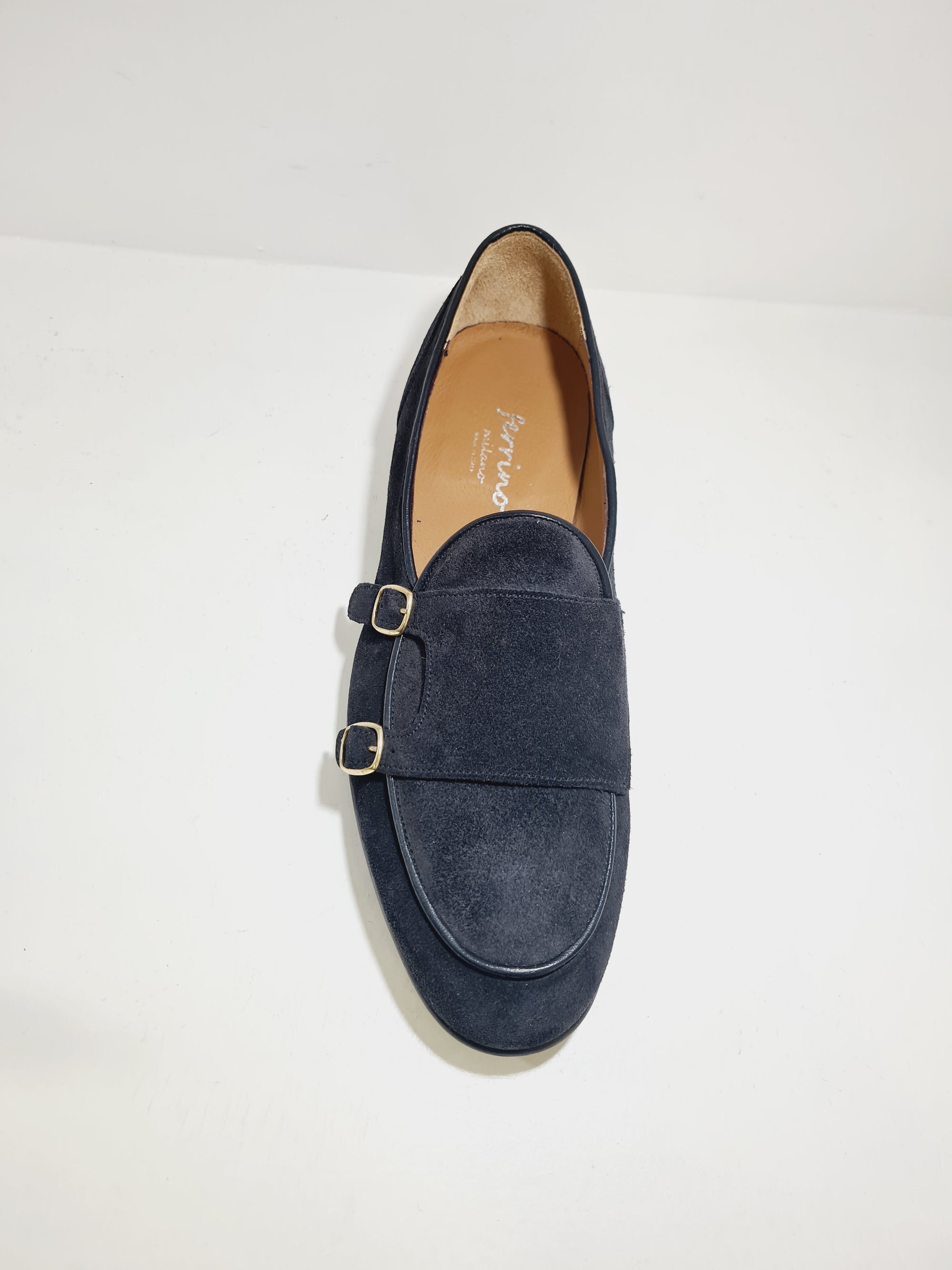 FERRINO Milano - 108 Camoscio Blu doppia fibbia
