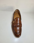 FERRINO Milano - Slippers con fibbia e frangia Pelle Cuoio