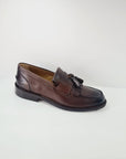 C346 - Mocassino Frangia e nappine Pelle Legno