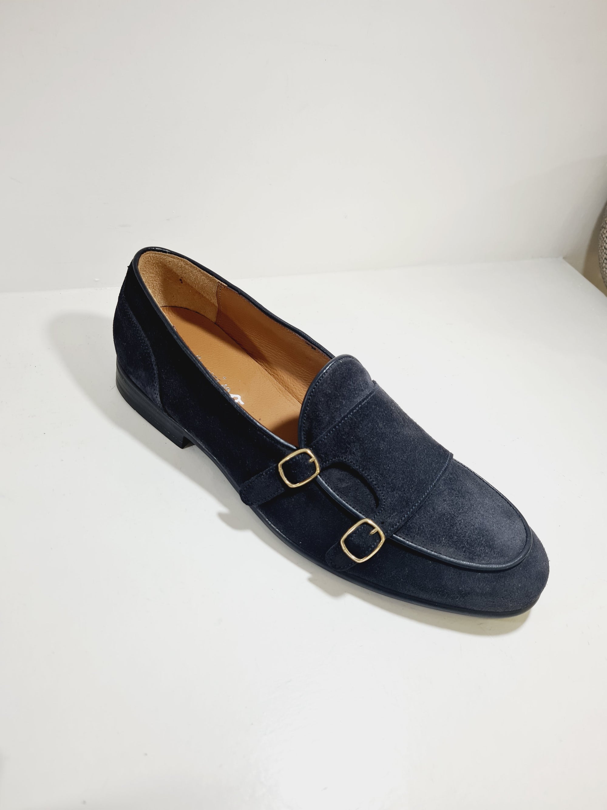 FERRINO Milano - 108 Camoscio Blu doppia fibbia