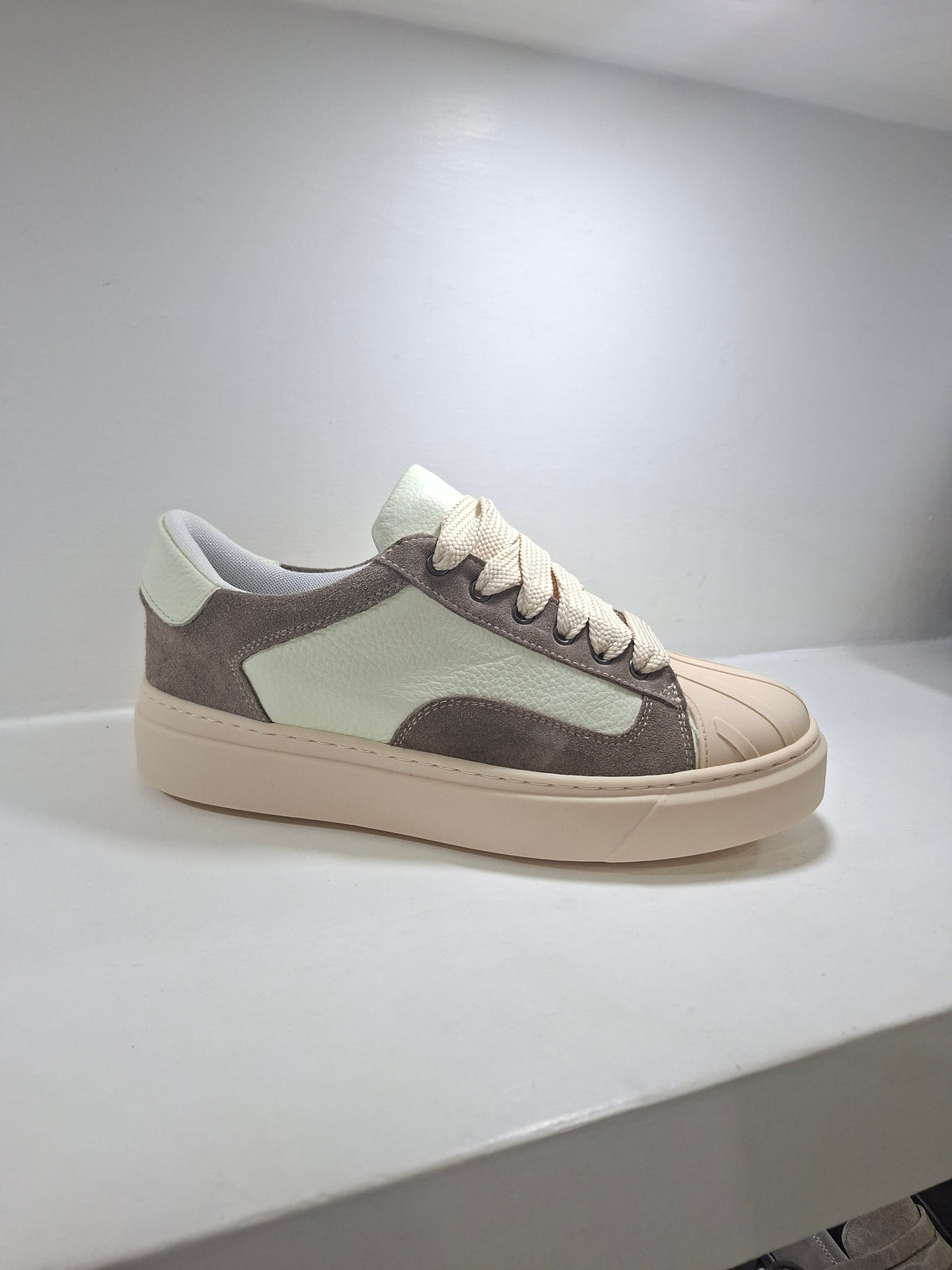 Lavorazione Artigianale - SONNY Pelle Beige Camoscio Tortora