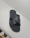 V.F - Sandalo Doppia/Fascia Pelle Nero