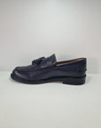 C346 - College frangia e nappine Pelle Blu