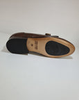 FERRINO Milano - Slippers con frangia e fibbia Pelle Testa di moro