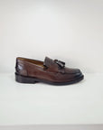 C346 - Mocassino Frangia e nappine Pelle Legno