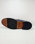C346 - College frangia e nappine Pelle Blu