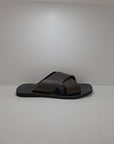 V.F. - Sandalo Doppia/Fascia Pelle Testa di moro