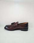 C346 - Mocassino Frangia e nappine Pelle Legno